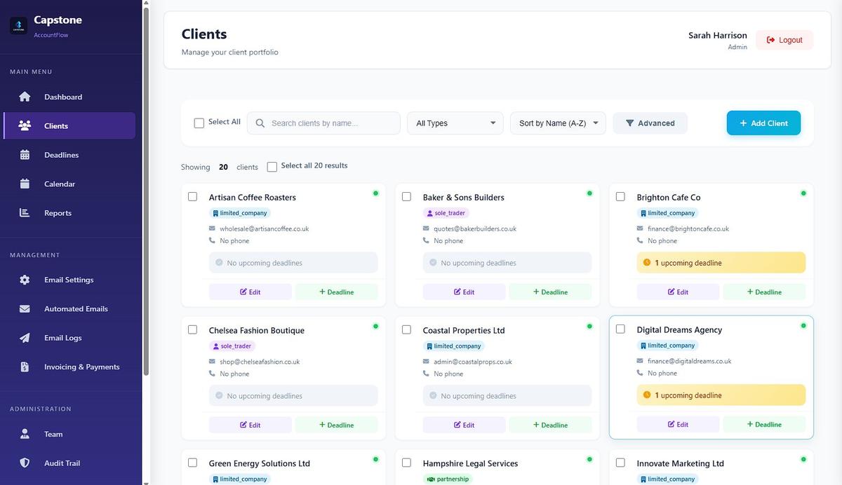AccountFlow clients