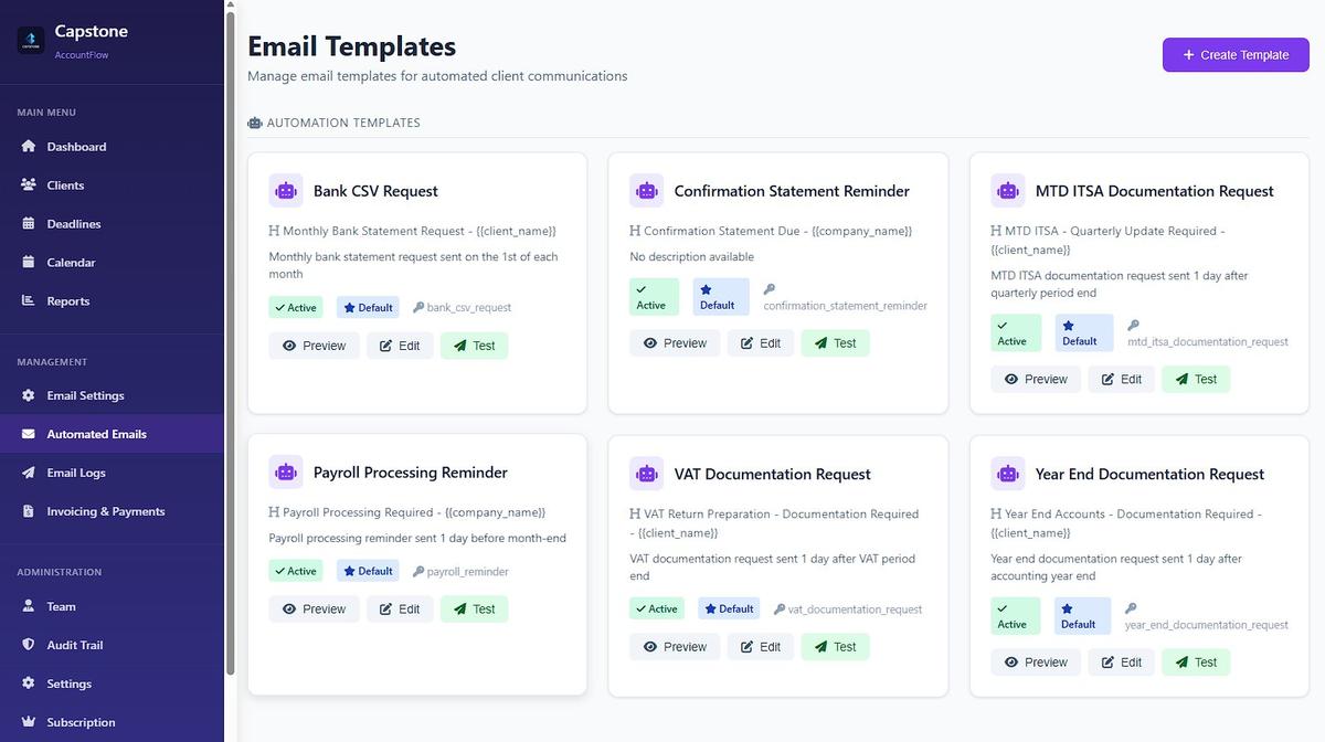 AccountFlow email templates